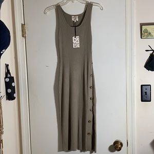 Hippie Rose Olive Ribbed Dress